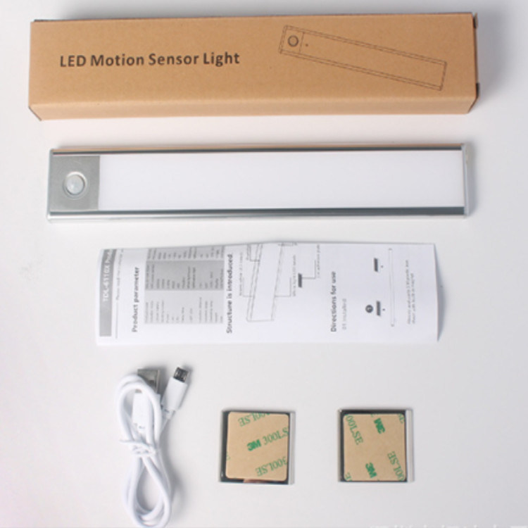 Bezprzewodowy akumulator USB Elastyczny czujnik ruchu LED Oświetlenie szafki pod ladą Oświetlenie szafy