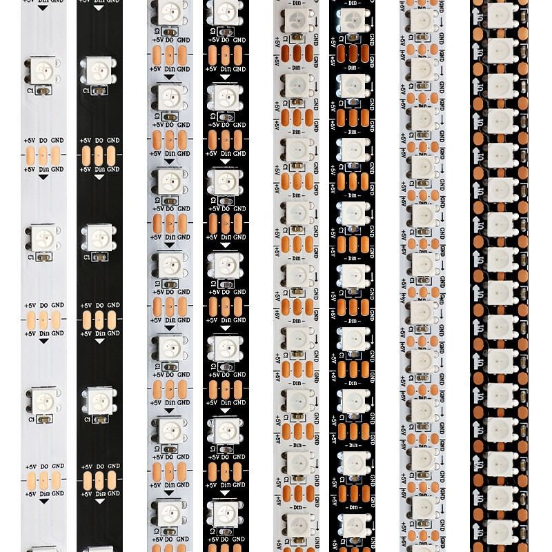 Elastyczna taśma LED RGB WS2812B 5050SMD Indywidualna adresowalna taśma pikselowa LED 16,4FT 60 pikseli / M 300 pikseli