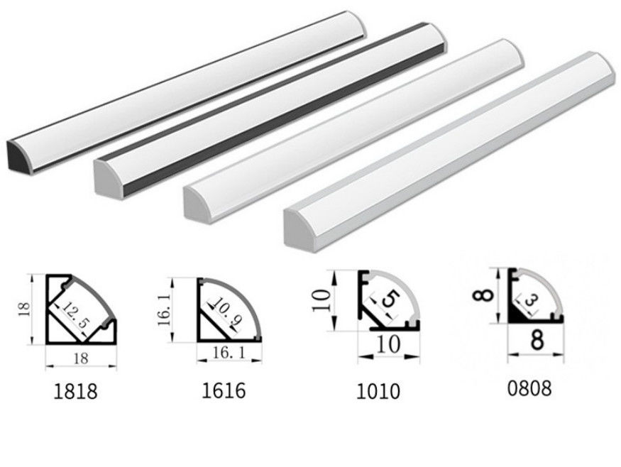 16x16mm Oświetlenie LED typu V do półek Wytłaczanie aluminium Twardy pasek światła z magnesem